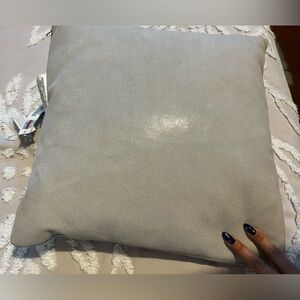 Donna Karan 16" Square Leather Decorative Pillow